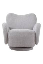 H&O Direct Modern Chenille Swivel Armchair in Light Grey - thumbnail 4