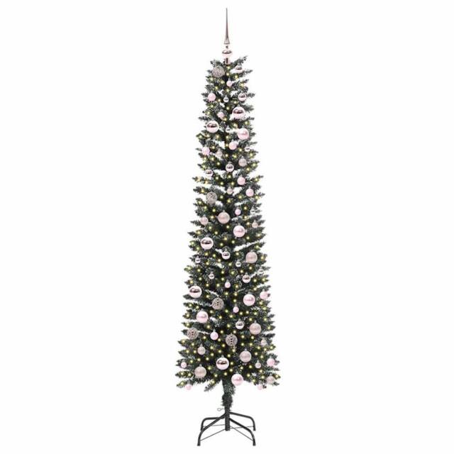 Berkfield Home Elegant Artificial Christmas Tree with 300 LEDs Green 58 x 58 x 210 cm - image 1