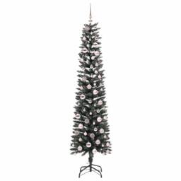 Berkfield Home Elegant Artificial Christmas Tree with 300 LEDs Green 58 x 58 x 210 cm - thumbnail 4
