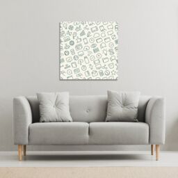Benjamin Tate Design Outline icons (Canvas Print) / 77 x 77 x 4cm in Natural - Size: 77 x 77 x 4 cm - thumbnail 1