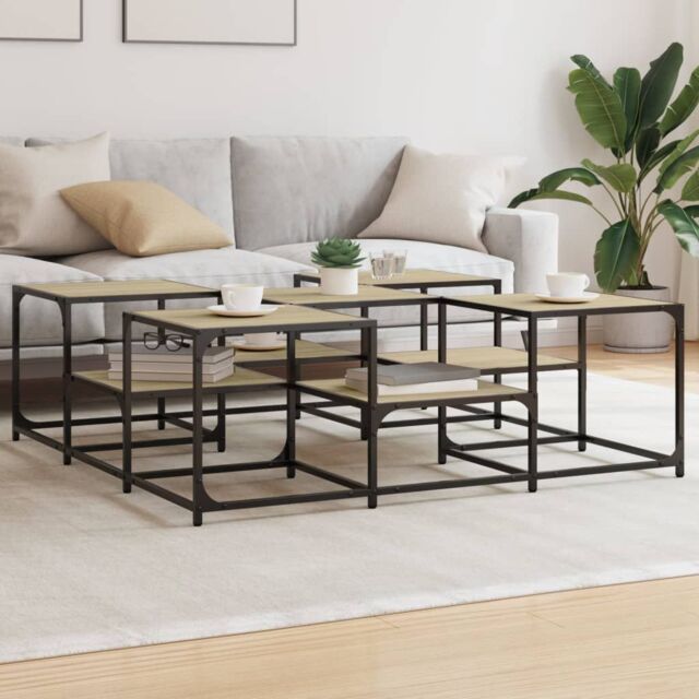 Berkfield Home Coffee Table Sonoma Oak 121x121x40 cm Engineered Wood in Brown - Size: 121 x 121 x 40 cm - image 1