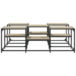 Berkfield Home Coffee Table Sonoma Oak 121x121x40 cm Engineered Wood in Brown - Size: 121 x 121 x 40 cm - thumbnail 5