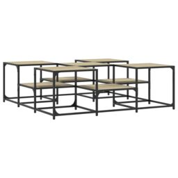 Berkfield Home Coffee Table Sonoma Oak 121x121x40 cm Engineered Wood in Brown - Size: 121 x 121 x 40 cm - thumbnail 2