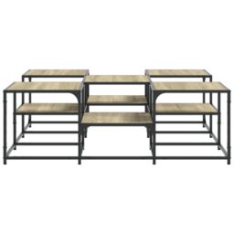 Berkfield Home Coffee Table Sonoma Oak 121x121x40 cm Engineered Wood in Brown - Size: 121 x 121 x 40 cm - thumbnail 6