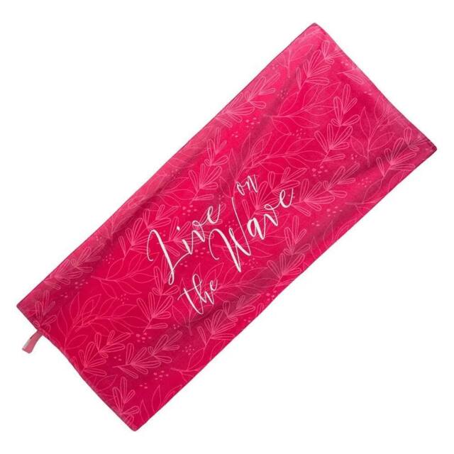 Aquawave Rannas Leaf Print Cotton Beach Towel in Pink - image 1