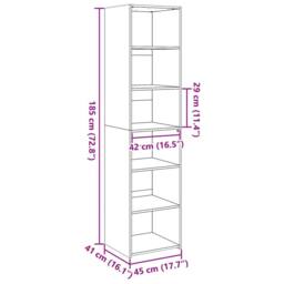 Berkfield Home Highboard Black 45x41x185 cm Engineered Wood - Size: 45 x 41 x 185 cm - thumbnail 9