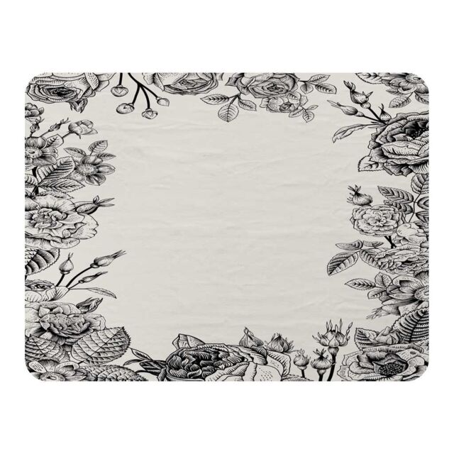 Benjamin Tate Design Hand Drawn Roses Blanket in Natural - Size: 120 cm x 150 cm - image 1