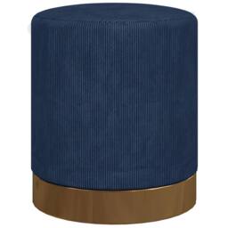 Wyld Haus Tamo Bala Dark Blue Corduroy Padded Footstool with Gold Accent - thumbnail 2