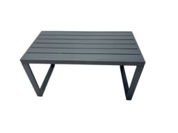 Fimous 6 Seat Aluminium Lounge 3 Seat Sofa Coffee Table Sets with 2 Big Stool in Dark Grey - thumbnail 3