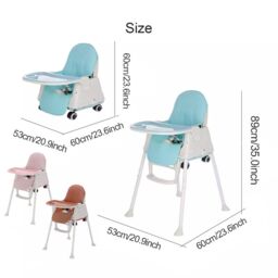 VOGREX Adjustable 4-In-1 Baby Highchair Infant High Feeding Seat in Blue - thumbnail 2