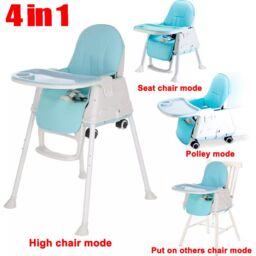 VOGREX Adjustable 4-In-1 Baby Highchair Infant High Feeding Seat in Blue - thumbnail 8