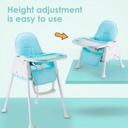 VOGREX Adjustable 4-In-1 Baby Highchair Infant High Feeding Seat in Blue - thumbnail 4