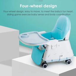 VOGREX Adjustable 4-In-1 Baby Highchair Infant High Feeding Seat in Blue - thumbnail 3