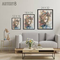"Artery8 Alice Portrait in Wonderland Framed Canvas Wall Art Print in Beige - Size: W12"" x H16""" - thumbnail 4