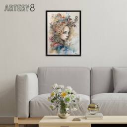 "Artery8 Alice Portrait in Wonderland Framed Canvas Wall Art Print in Beige - Size: W12"" x H16""" - thumbnail 3