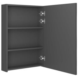 Berkfield Home LED Bathroom Mirror Cabinet Grey 50x13x70 cm - Size: 50 x 13 x 70 cm - thumbnail 5
