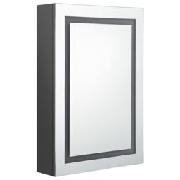 Berkfield Home LED Bathroom Mirror Cabinet Grey 50x13x70 cm - Size: 50 x 13 x 70 cm - thumbnail 3