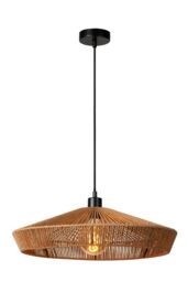 Lucide 'YUNKAI' Dimmable Stylish Adjustable Height Indoor Pendant Light 1xE27 in Brown - thumbnail 1