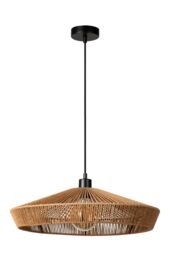 Lucide 'YUNKAI' Dimmable Stylish Adjustable Height Indoor Pendant Light 1xE27 in Brown - thumbnail 2