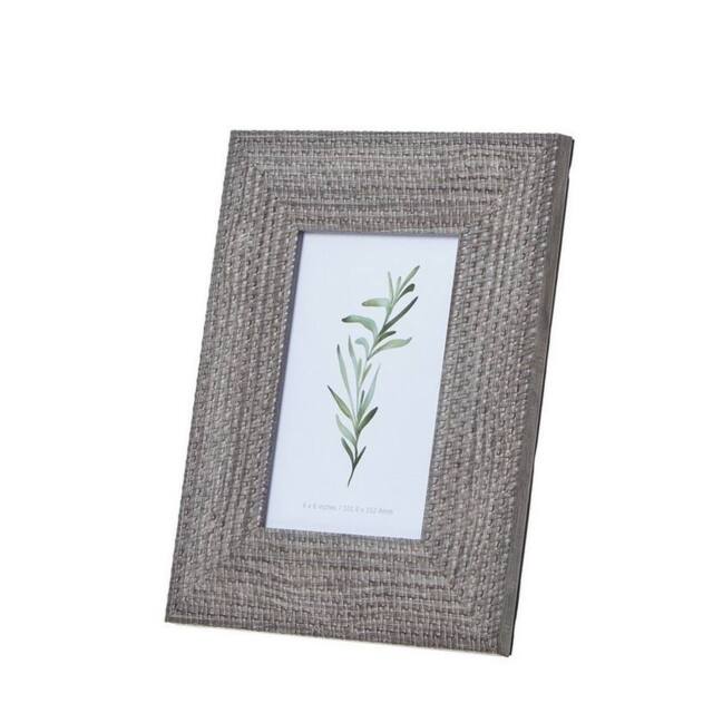 Lemon Pavilion Furniture and Decor Woven Photo Frame 4 x 6 - Wood - L1 x W19 x H24 cm - Grey - image 1