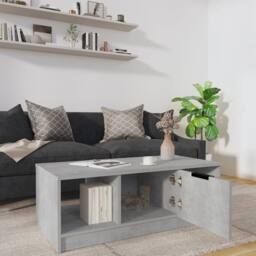 Berkfield Home Decorative Coffee Table Concrete Grey 102x50x36 cm Engineered Wood - Size: 102 x 50 x 36 cm - thumbnail 7