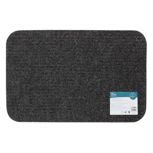 JVL Delta Scraper Door Mat, 40x60cm, Charcoal - Size: 40 cm x 60 cm - image 1