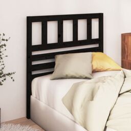Berkfield Home Bed Headboard Black 81x4x100 cm Solid Wood Pine - Size: 81 x 4 x 100 cm - thumbnail 3