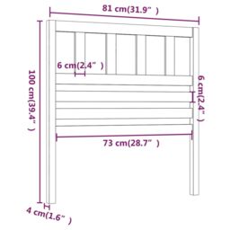 Berkfield Home Bed Headboard Black 81x4x100 cm Solid Wood Pine - Size: 81 x 4 x 100 cm - thumbnail 6