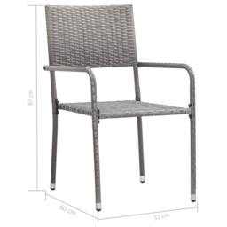 Berkfield Home Luxurious 3 Piece Garden Dining Set Poly Rattan Anthracite & Grey - thumbnail 9