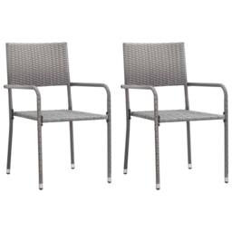 Berkfield Home Luxurious 3 Piece Garden Dining Set Poly Rattan Anthracite & Grey - thumbnail 1