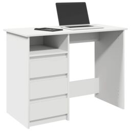 Berkfield Home Desk White 102x50x75 cm Engineered Wood - Size: 102 x 50 x 75 cm - thumbnail 1
