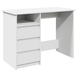 Berkfield Home Desk White 102x50x75 cm Engineered Wood - Size: 102 x 50 x 75 cm - thumbnail 2