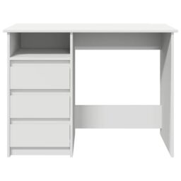 Berkfield Home Desk White 102x50x75 cm Engineered Wood - Size: 102 x 50 x 75 cm - thumbnail 4