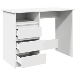 Berkfield Home Desk White 102x50x75 cm Engineered Wood - Size: 102 x 50 x 75 cm - thumbnail 5