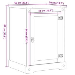 Berkfield Home HiFi Cabinet Corona 60x50x82 cm Solid Wood Pine in Light Brown - Size: 60 x 50 x 82 cm - thumbnail 9