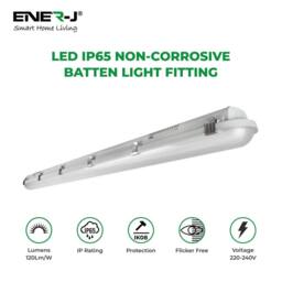 ENER-J Non Corrosive Waterproof Fitting, 1.5m 50W, 120 lumens per Watt, 6000K in White - Size: 25 cm diameter x 19 cm high - thumbnail 4