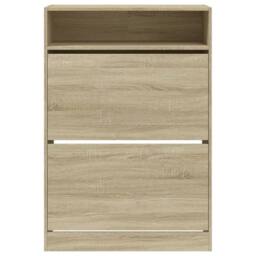 Berkfield Home Shoe Cabinet with 2 Flip-Drawers Sonoma Oak 80x34x116 cm in Light Brown - Size: 80 x 34 x 116 cm - thumbnail 6