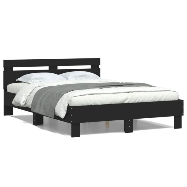 Berkfield Home Bed Frame without Mattress Black 120x200 cm - Size: Small Double - image 1