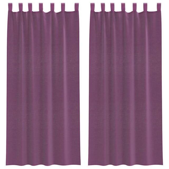 Berkfield Home Voile Curtains with Loops 2 pcs Purple 140x245 cm - image 1