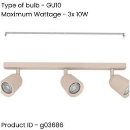 Loops Stylish Sandy Triple Ceiling Spotlight for Indoor Home Decor in Nude - thumbnail 2