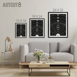 "Artery8 Solar System Diagram Hiram Butler Vintage Black Framed Canvas Wall Art - Size: W12"" x H16""" - thumbnail 4