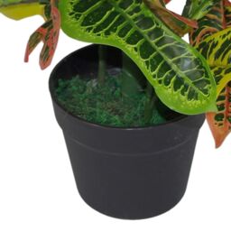Leaf 65cm Artificial Codiaeum Multicoloured House Plant in Orange - thumbnail 5