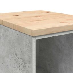 Berkfield Home Garage Storage Cabinet Concrete Grey 40x51x85 cm Solid Wood Pine - Size: 40 x 51 x 85 cm - thumbnail 8