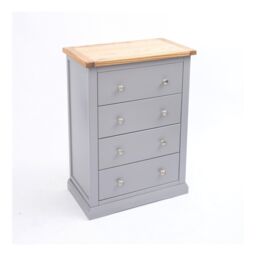 Cabinet Bits Rocca 4 Drawer Chest of Drawers Chrome Knob in Grey - thumbnail 3