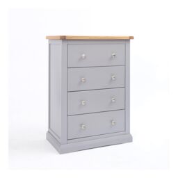 Cabinet Bits Rocca 4 Drawer Chest of Drawers Chrome Knob in Grey - thumbnail 2