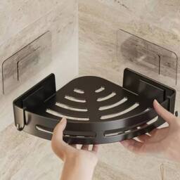 Ventryn 3PCS Shower Caddy Adhesive Bathroom Shampoo Holder No Drill in Black - thumbnail 3