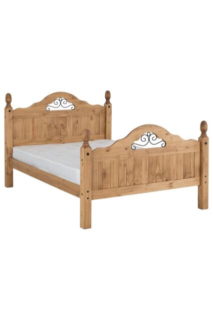 "Seconique Corona Scroll 4'6"" Double Bed High Foot End in Natural" - image 1