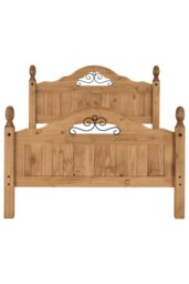 "Seconique Corona Scroll 4'6"" Double Bed High Foot End in Natural" - thumbnail 3