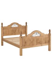 "Seconique Corona Scroll 4'6"" Double Bed High Foot End in Natural" - thumbnail 2
