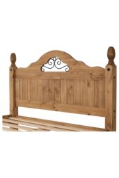 "Seconique Corona Scroll 4'6"" Double Bed High Foot End in Natural" - thumbnail 5